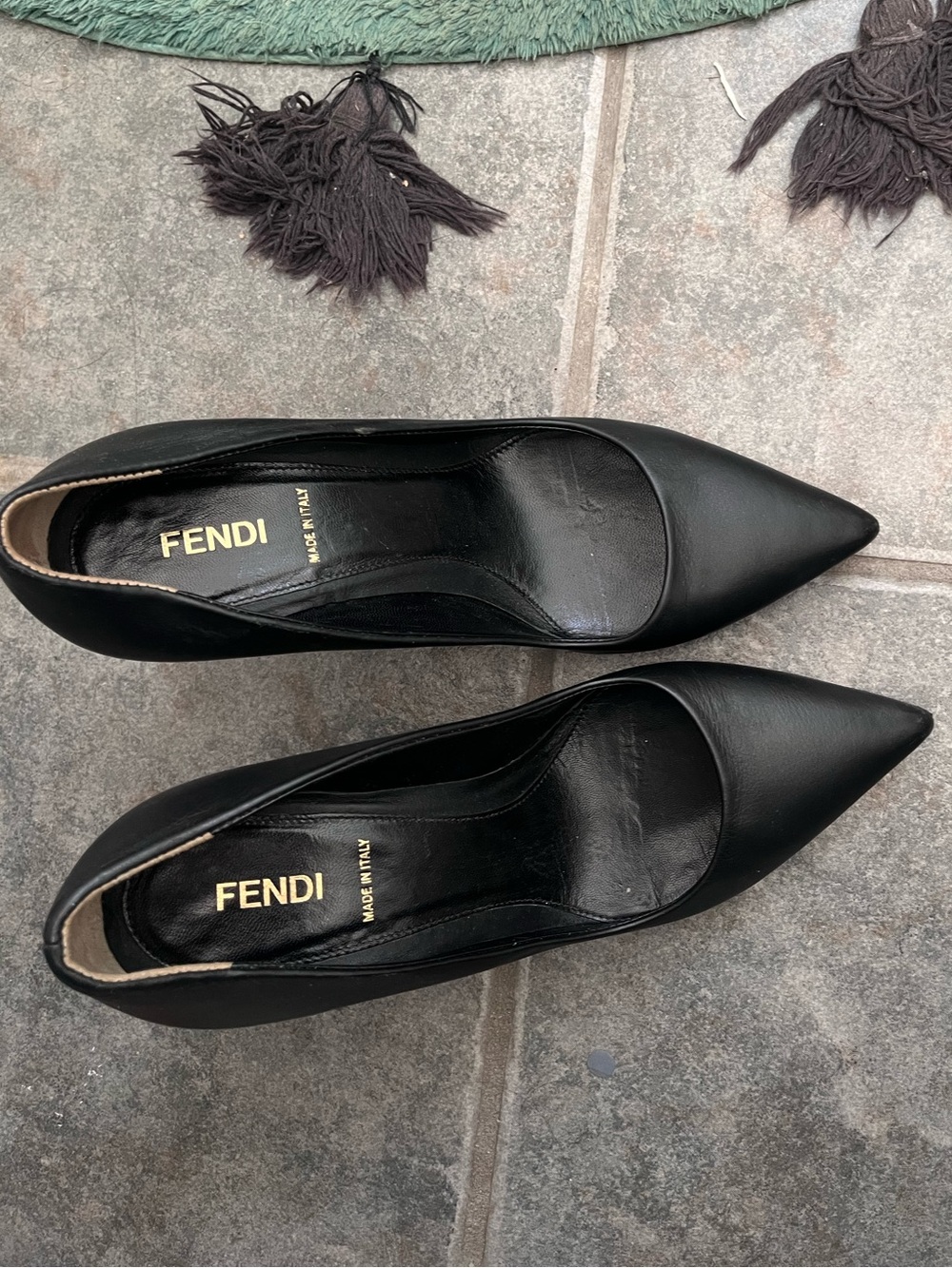 Fendi Black Leather Heel